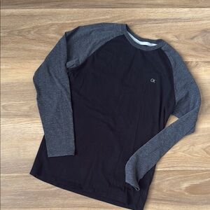 Calvin Klein Boy's Black and Gray Raglan Shirt